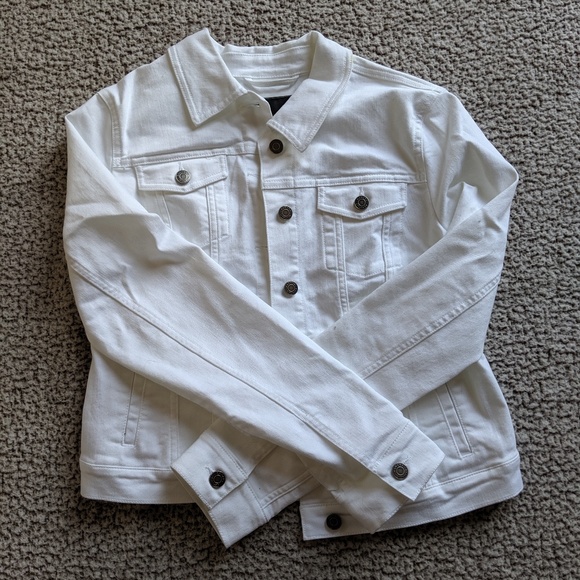 banana republic white denim jacket